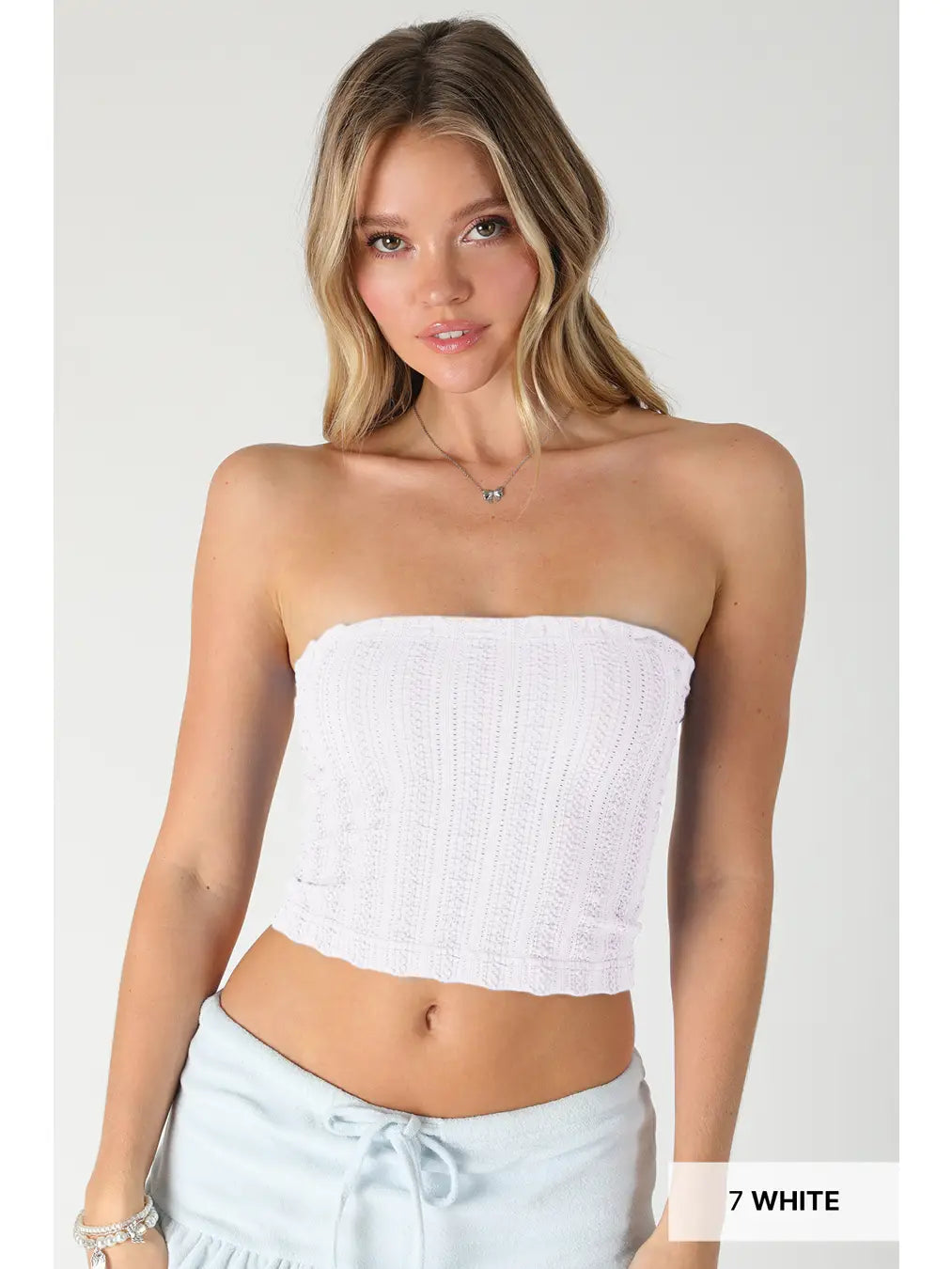 WHITE TEXTURED TUB TOP