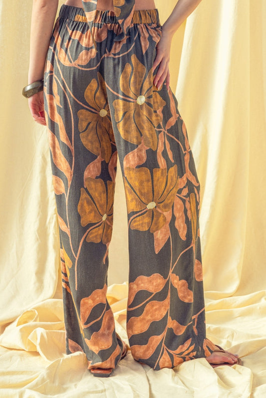 MULTI PRINT WIDE LEG PANTS