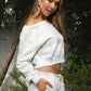 Heather White Off the Shoulder