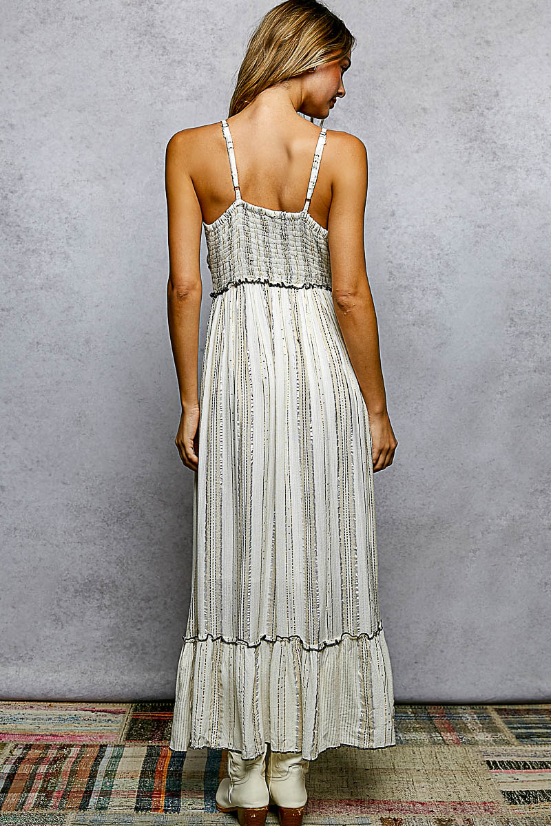 TASSEL RUFFLE MAXI DRESS
