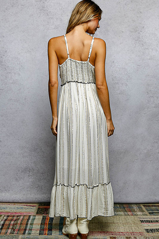 TASSEL RUFFLE MAXI DRESS