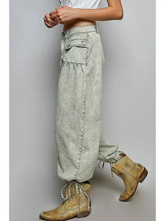 PLEAT POWER PANTS