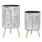 WHITE FLORAL PLANTER (SET OF 2)