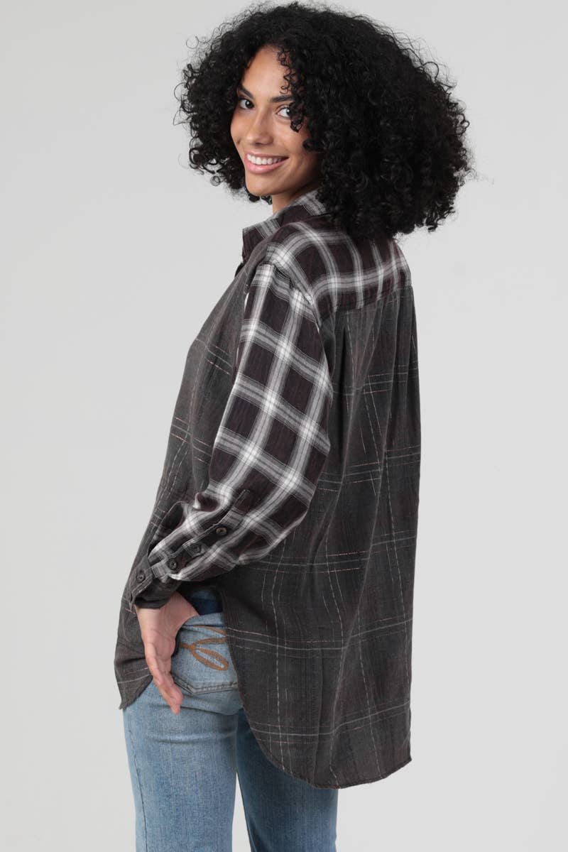 MIXED UP PLAID SHACKET