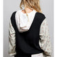 MIXED MEDIA HOODED SWEATSHIRT