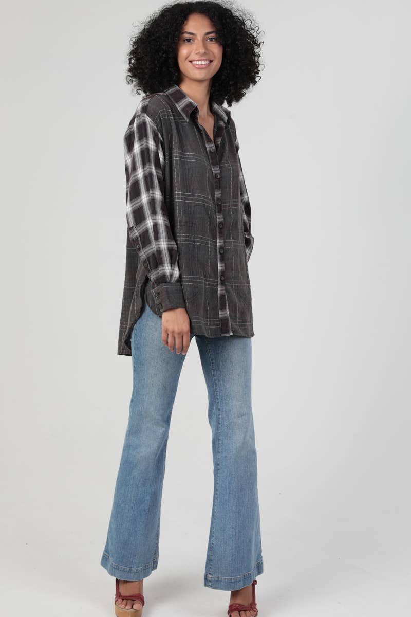 MIXED UP PLAID SHACKET