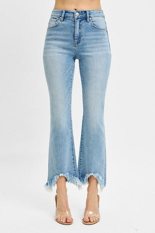 Bootcut-Fray Hem Jeans